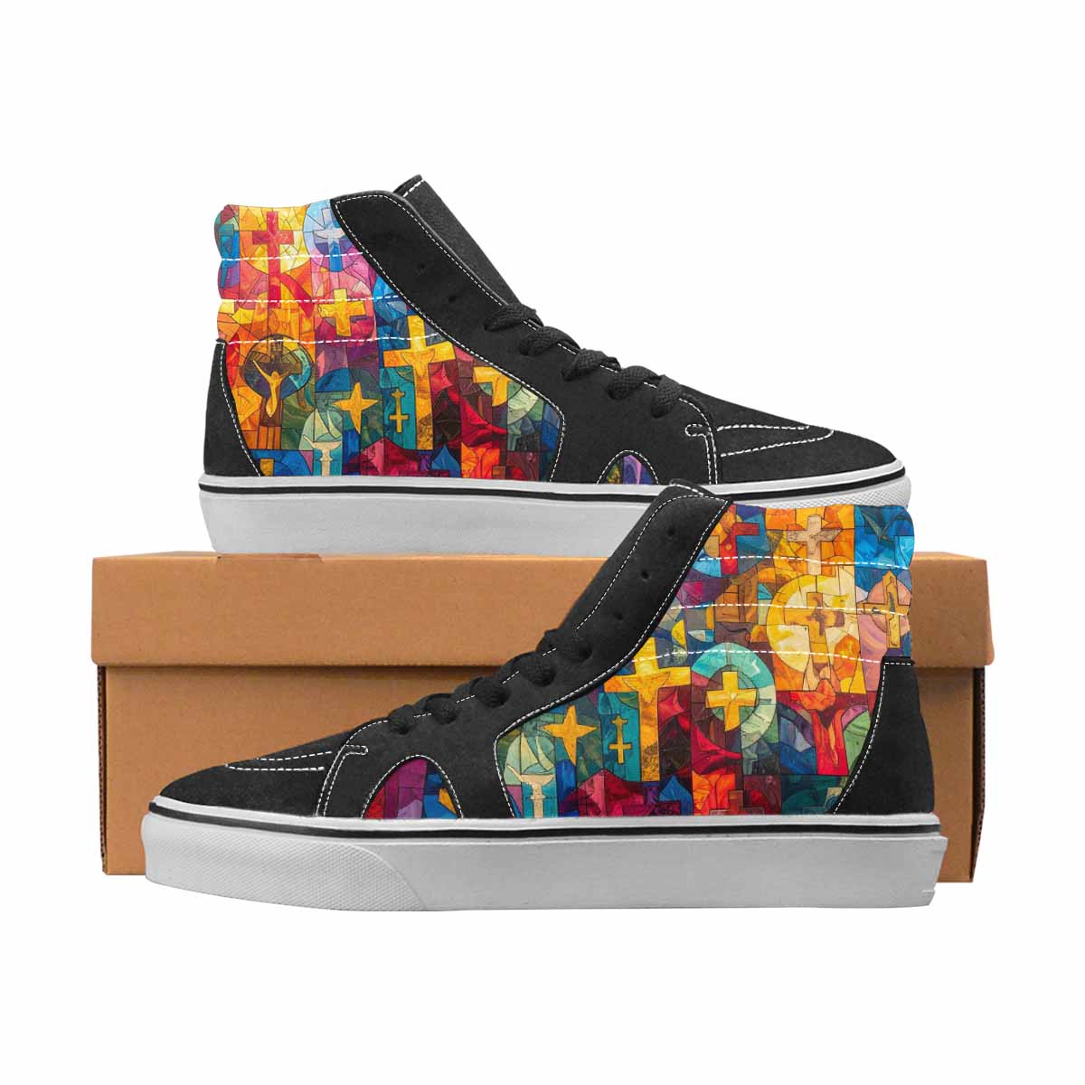 WOMEN'S Jesus High Top Canvas Boutique Grunge Custom Streetwear Shoes