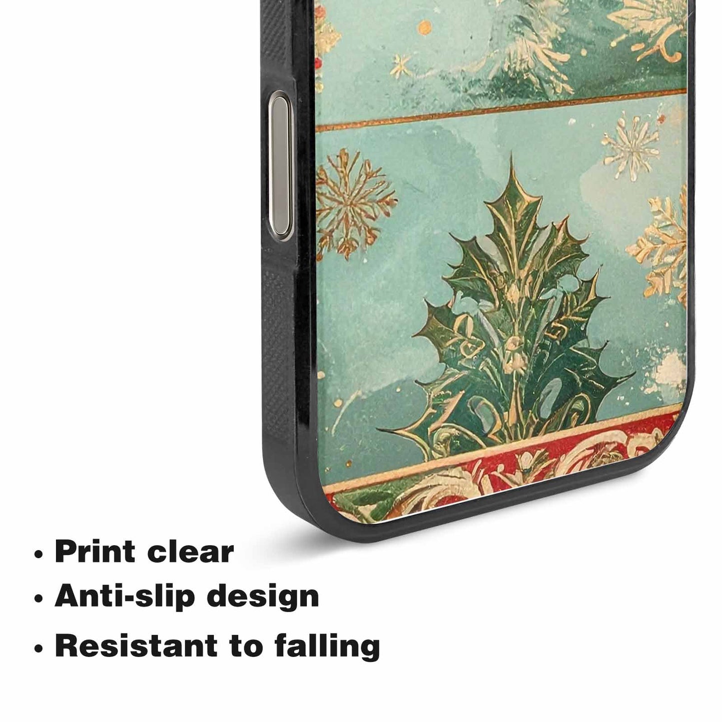 iPhone 15 Pro Max Case — Christmas Wrapping Paper Pattern Art Wallpaper, Custom Art Phone Cover
