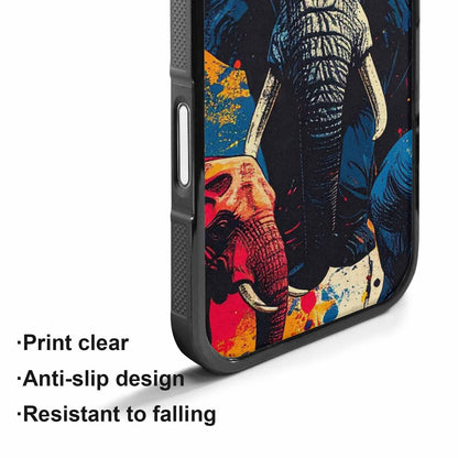 iPhone 17 Case — Bold Splatter Elephant Original Art, Custom Phone Case