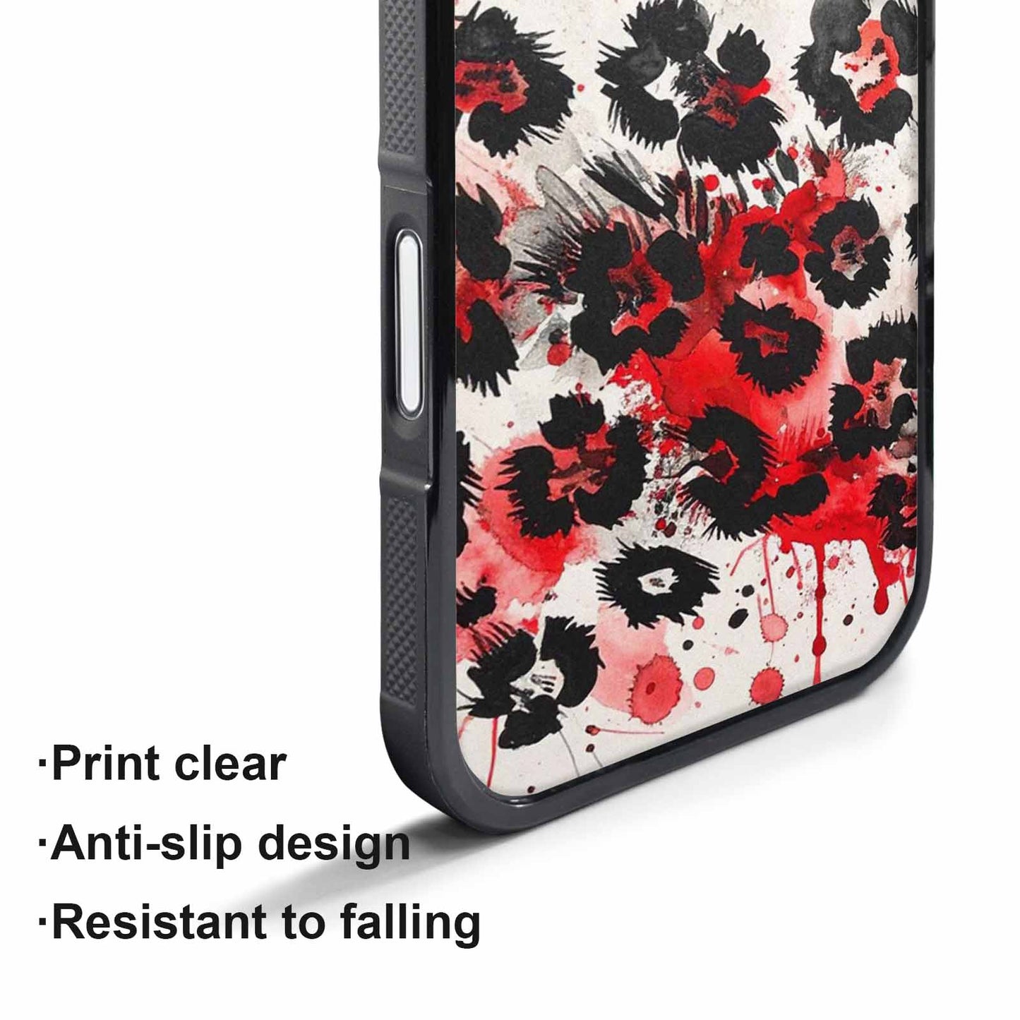iPhone 17 Pro Case — Animal Print Black Red Ink Animal, Custom Phone Case