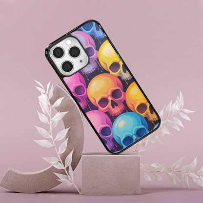 iPhone 15 Pro Max Case — Dripping Candy Skulls, Personalized Phone Case