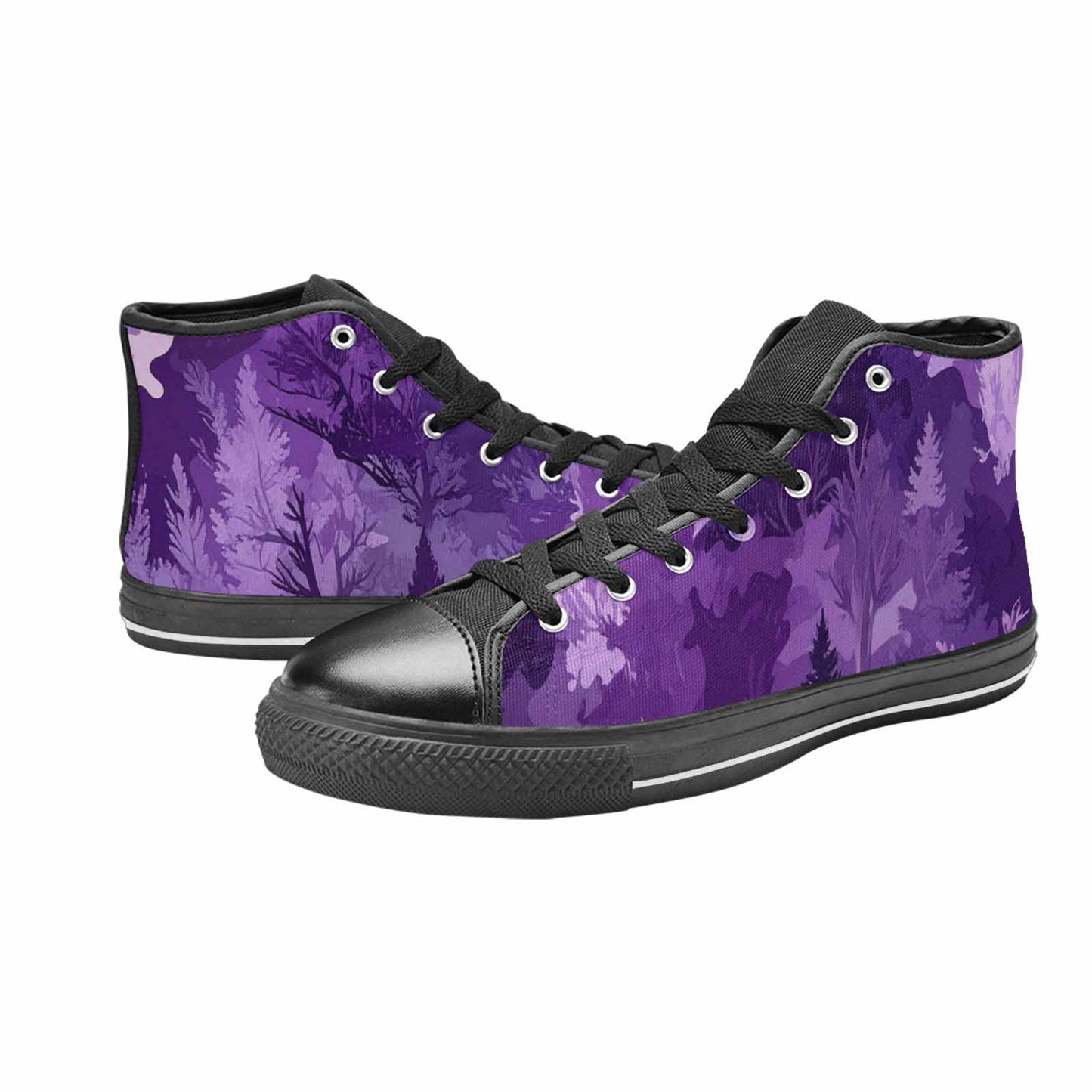 WOMEN'S Military Camouflage Blotch High Top Canvas Vibrant Chaos Shoes
