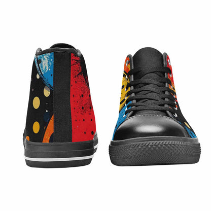 WOMEN'S Comic Book Halftone High Top Canvas Surreal Sneakers