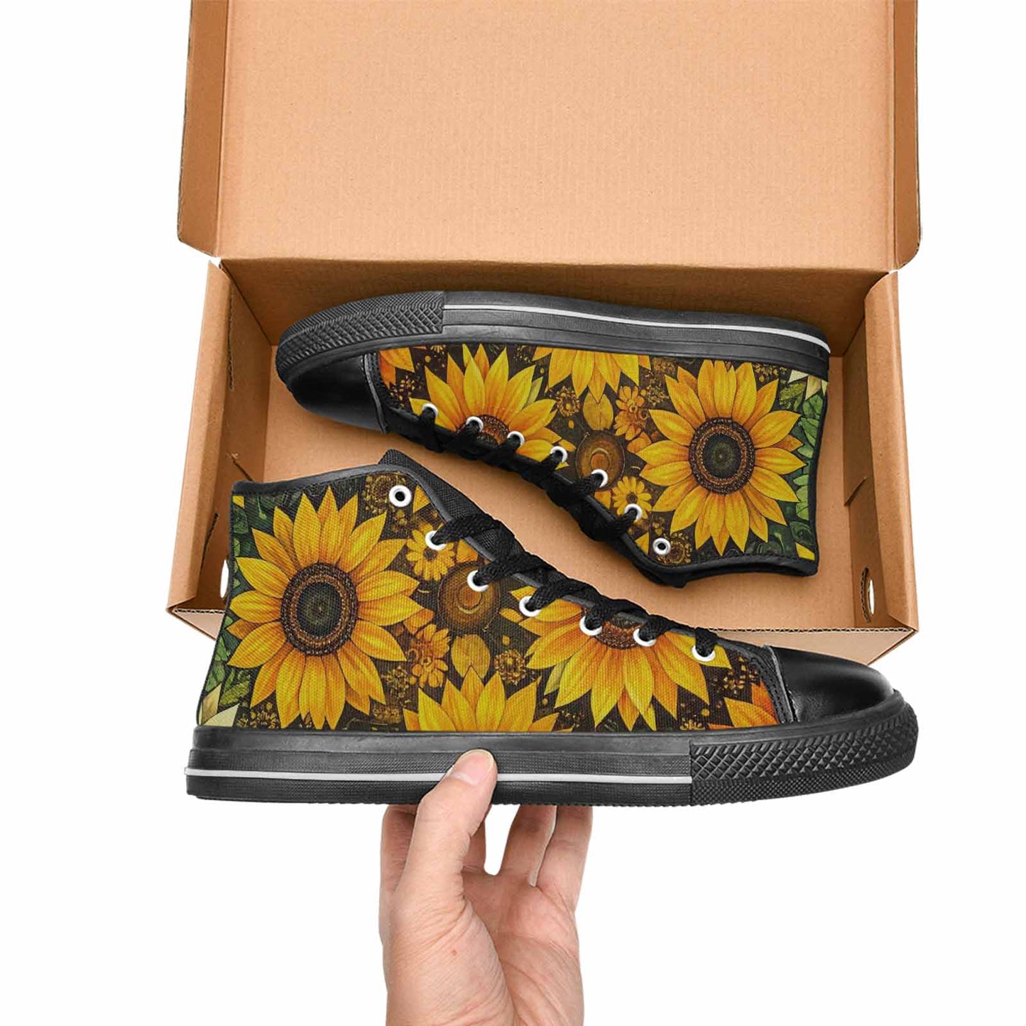 WOMEN'S Blend Melt Them High Top Canvas Vibrant Chaos Custom Sneakers