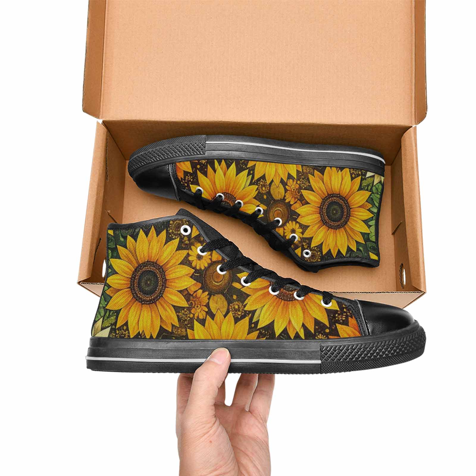 WOMEN'S Blend Melt Them High Top Canvas Vibrant Chaos Custom Sneakers