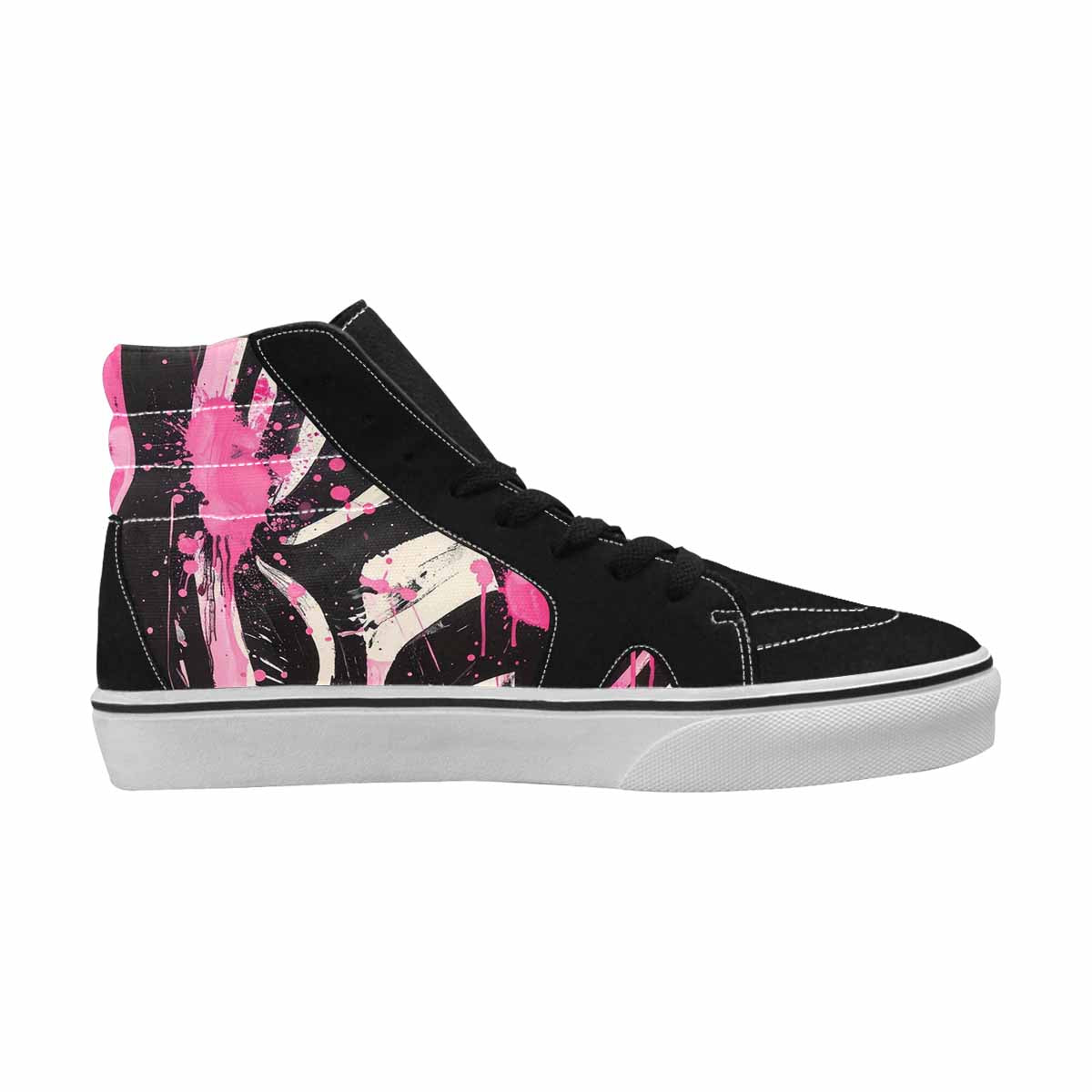 MEN'S Zebra Stripe Burst High Top Canvas Y2K Custom Shoes