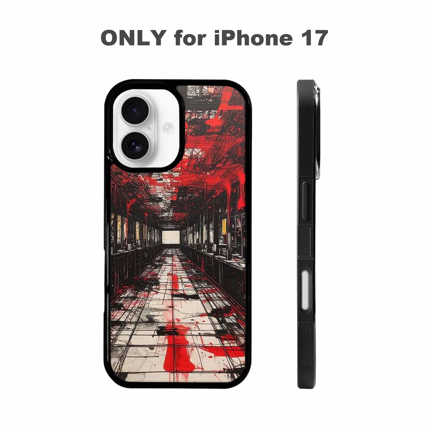 iPhone 17 Case — Black &amp; Red Ink Galaxy Space, Custom Print Case Cover