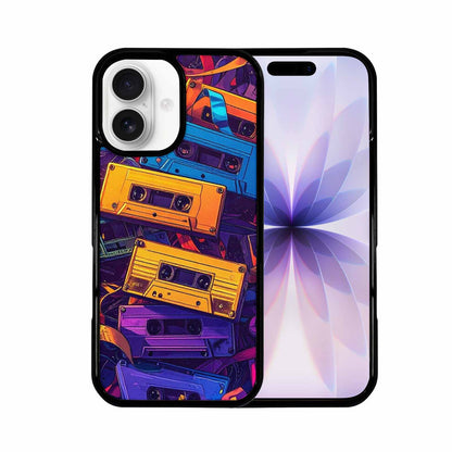 iPhone 17 Case — Retro Cassette Tape Pattern Retro Vintage, Custom Printed Phone Case