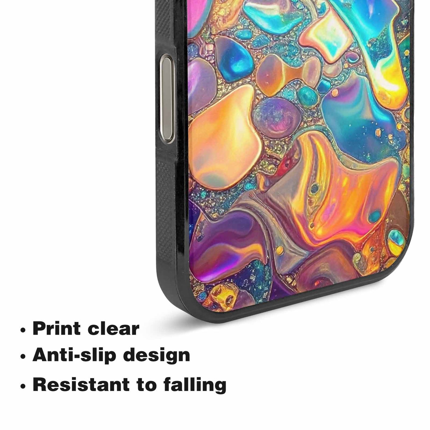 iPhone 16 Pro Case — Holographic Iridescent Shimmer Pattern Hundreds Of, Custom Phone Case