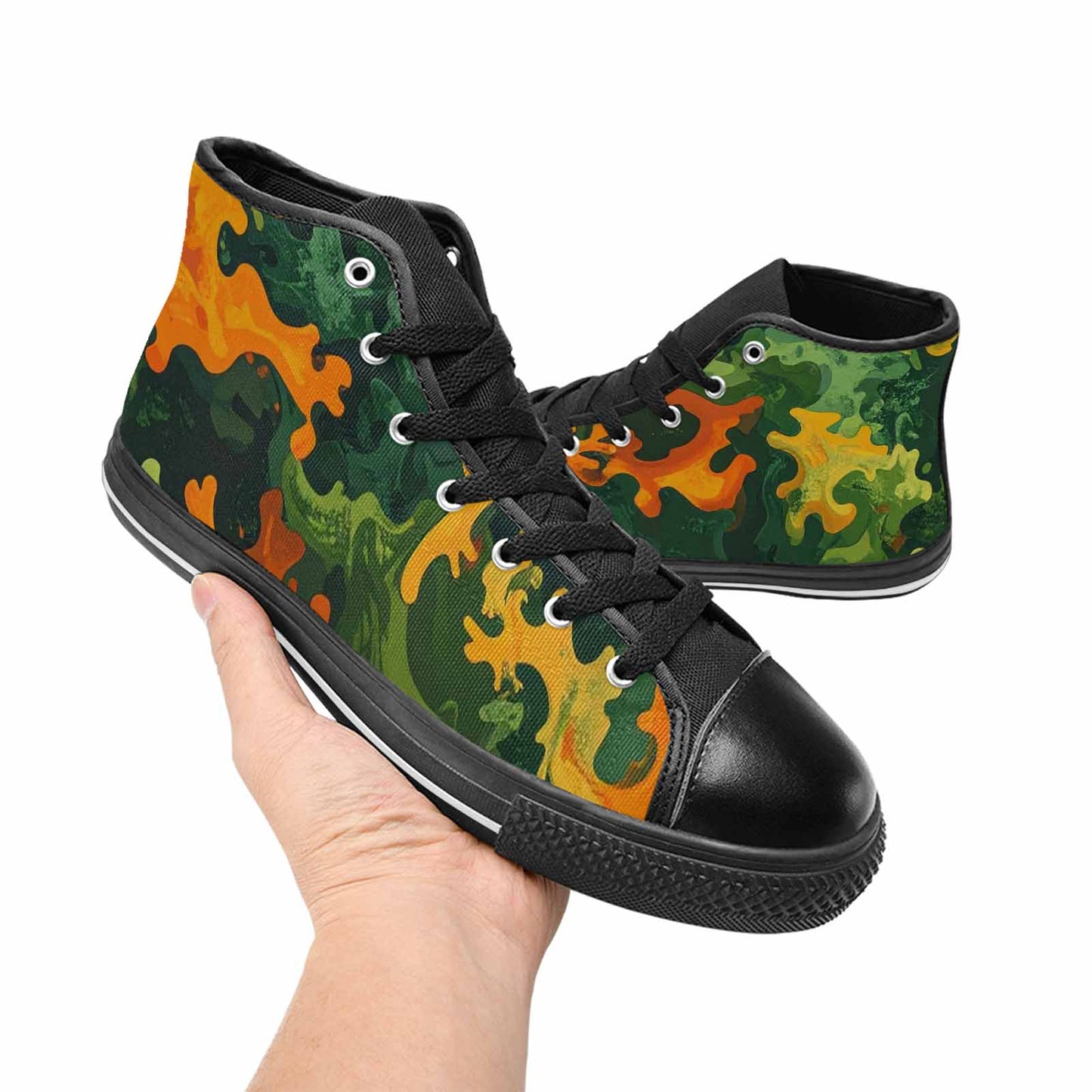 MEN'S Military Camouflage Blotch High Top Canvas Vivid Sneakers