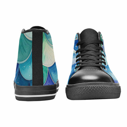 MEN'S Mermaid Scale High Top Canvas Aesthetic Sneakers