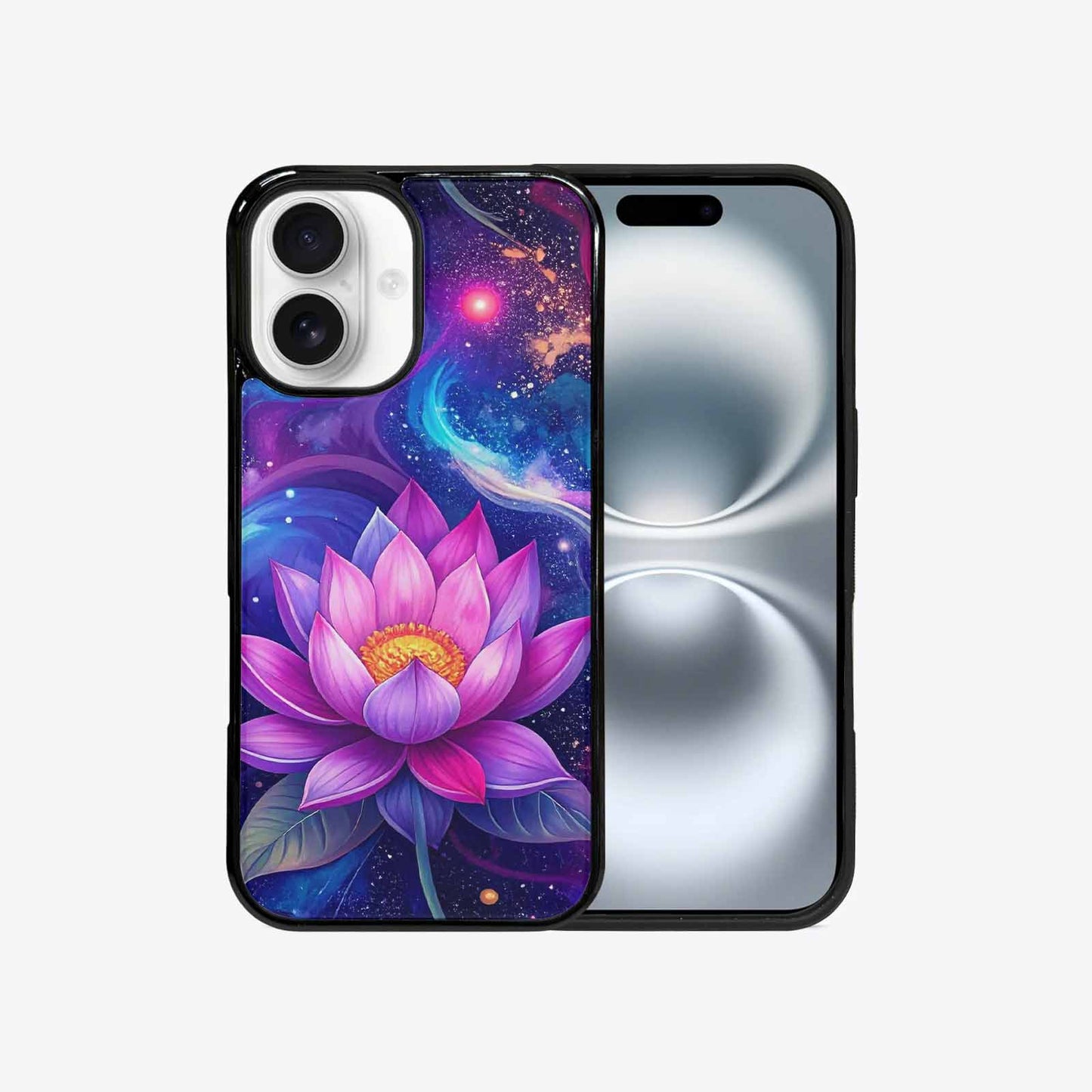 iPhone 16 Case — Lotus Galaxy Art Seamless Pattern Vibrant, Customized Protective Case