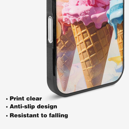 iPhone 16 Case — Collage Of Overlapping Waffle Cone Icecream, Custom Printed Phone Case