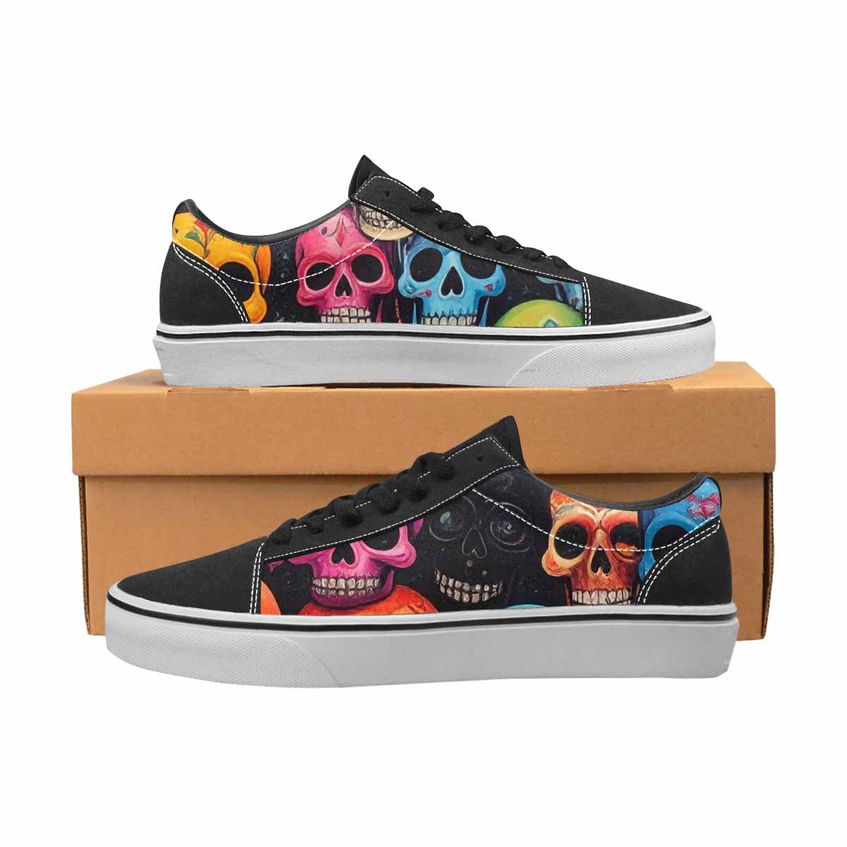 WOMEN'S Skulls (general) Skulls Lace-Up Canvas Vivid Sneakers