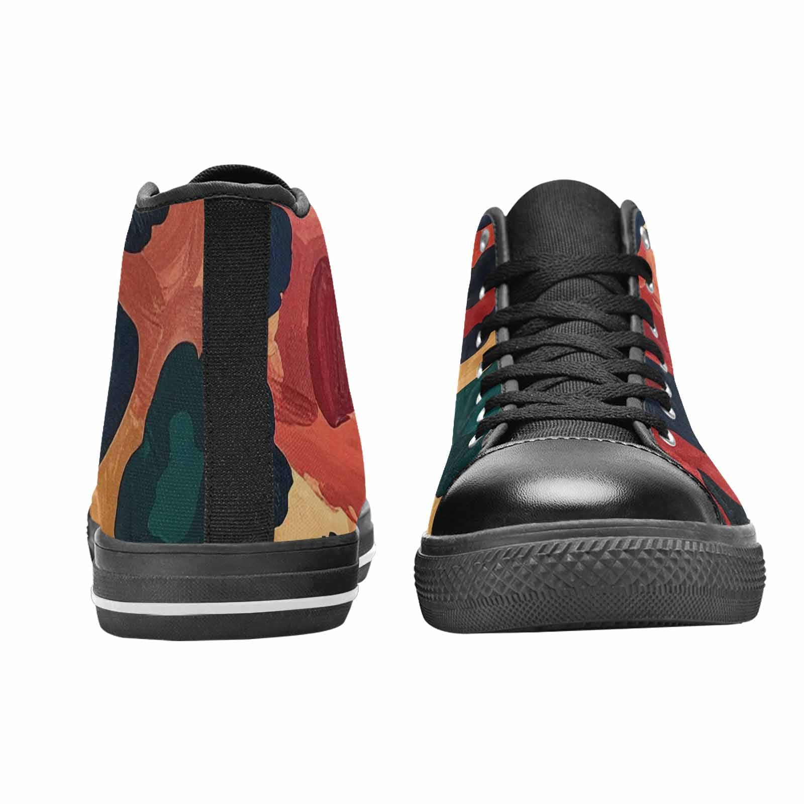 WOMEN'S Leopard Wallpaper Print High Top Canvas Wallpaper Art Sneakers