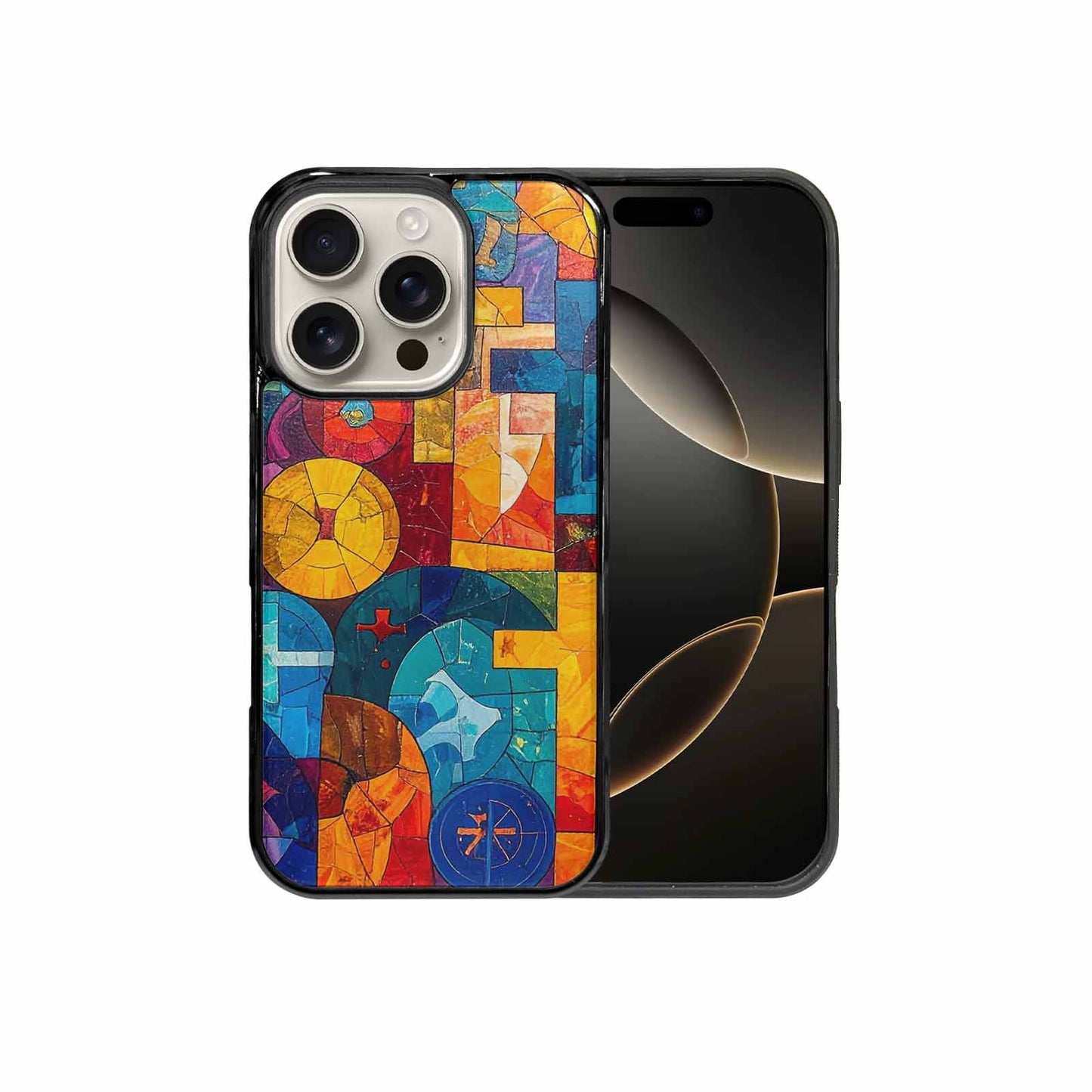 iPhone 16 Pro Case — Faith Cross And Faith Icons Pattern, Personalized Phone Case
