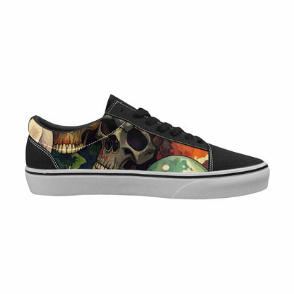 WOMEN'S Skulls  Camo Skulls Lace-Up Canvas Cottagecore Custom Sneakers