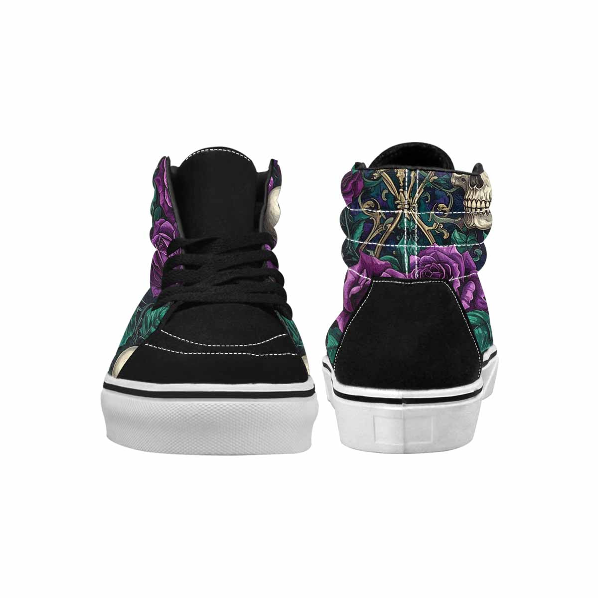 WOMEN'S Skulls Roses Gothic Filigree High Top Canvas Surreal Shoes
