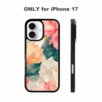 iPhone 17 Case — Marble Floral, Custom Printed Phone Case