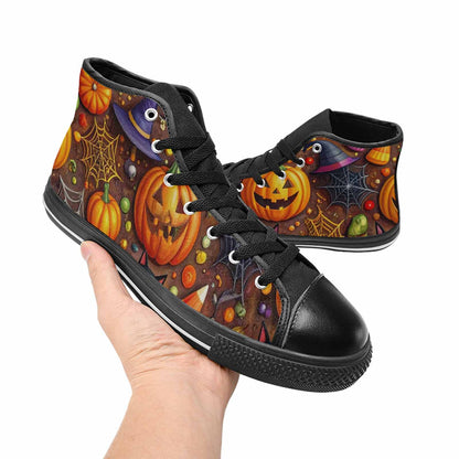 MEN'S Halloween High Top Canvas Wallpaper Art Sneakers