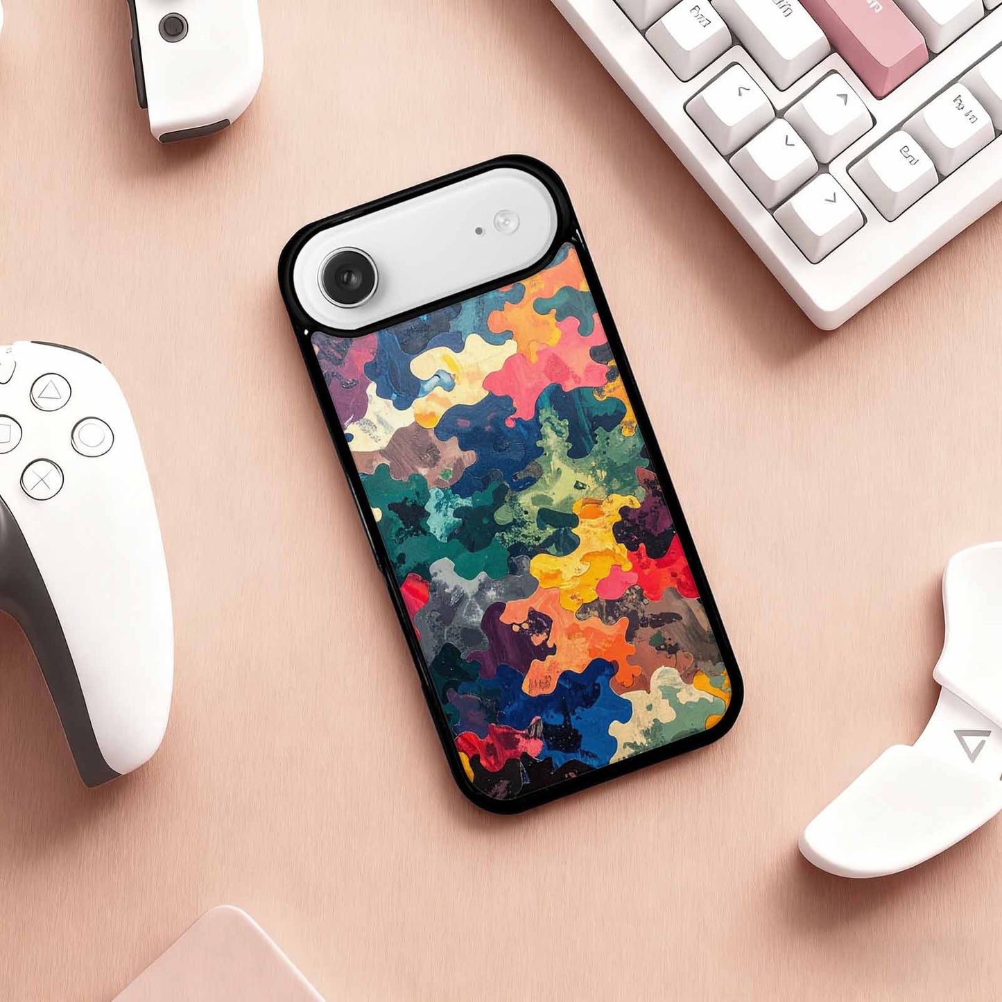 iPhone 17 Air Case — Camo Patches Full Color Vibrant Camo, Custom Art Phone Cover