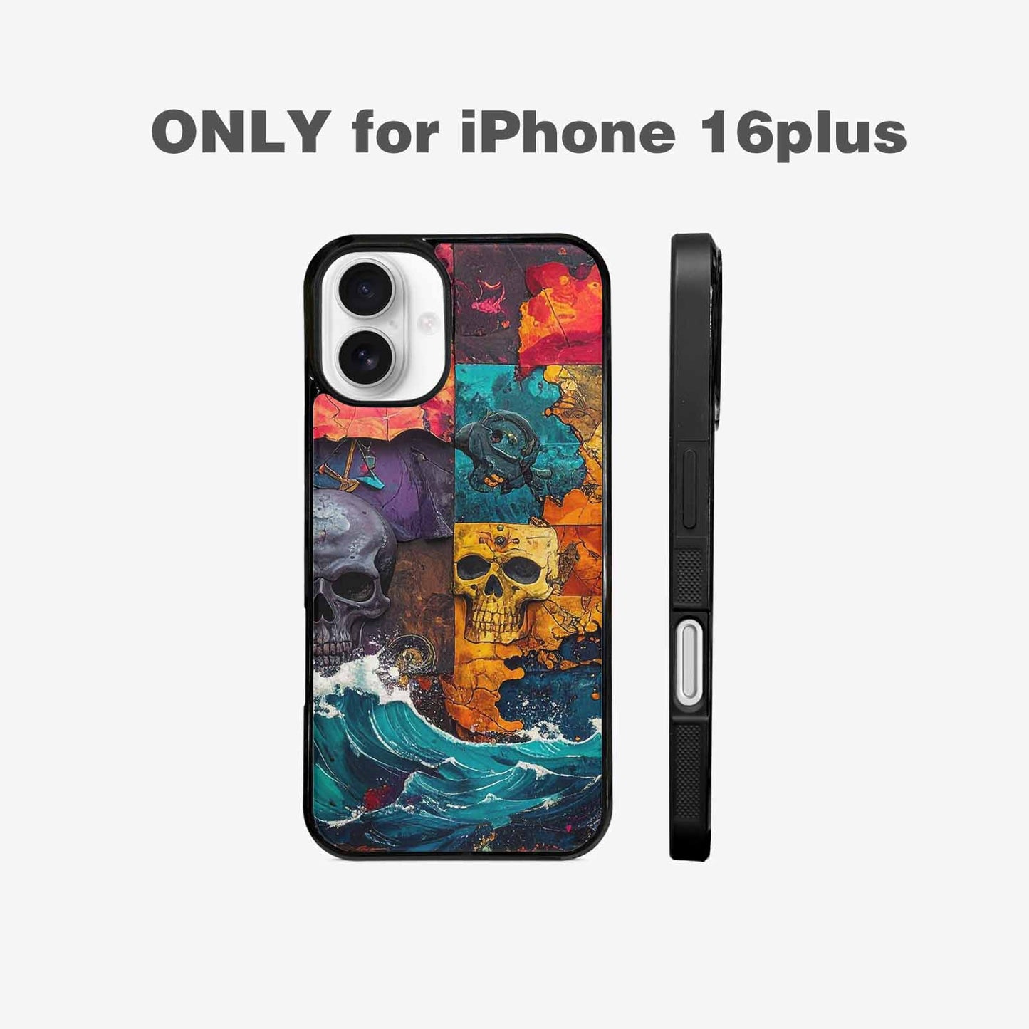iPhone 16 Plus Case — Pirate Skull Flag Pirate Skull Flag, Custom Print Case Cover