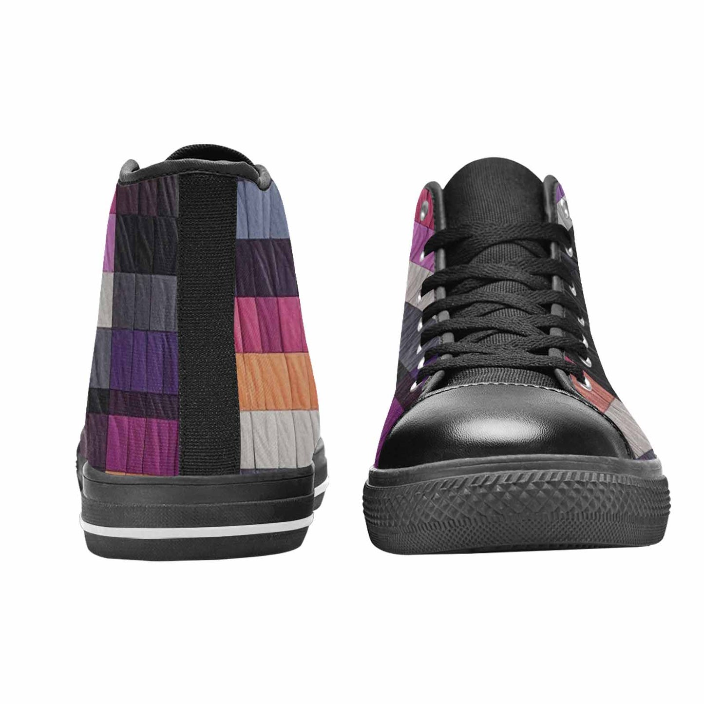 MEN'S Asexual Flag Color High Top Canvas Neon Fantasy Sneakers