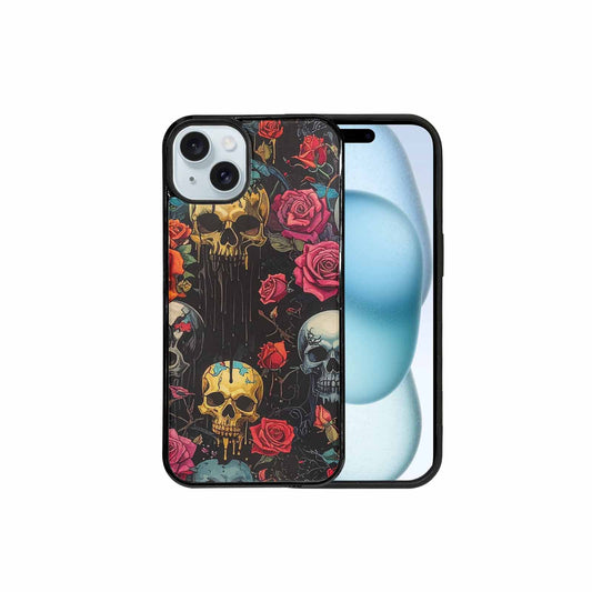 iPhone 15 Plus Case — Skulls And Rosesmelting Skulls A Dsq, Custom Art Phone Cover
