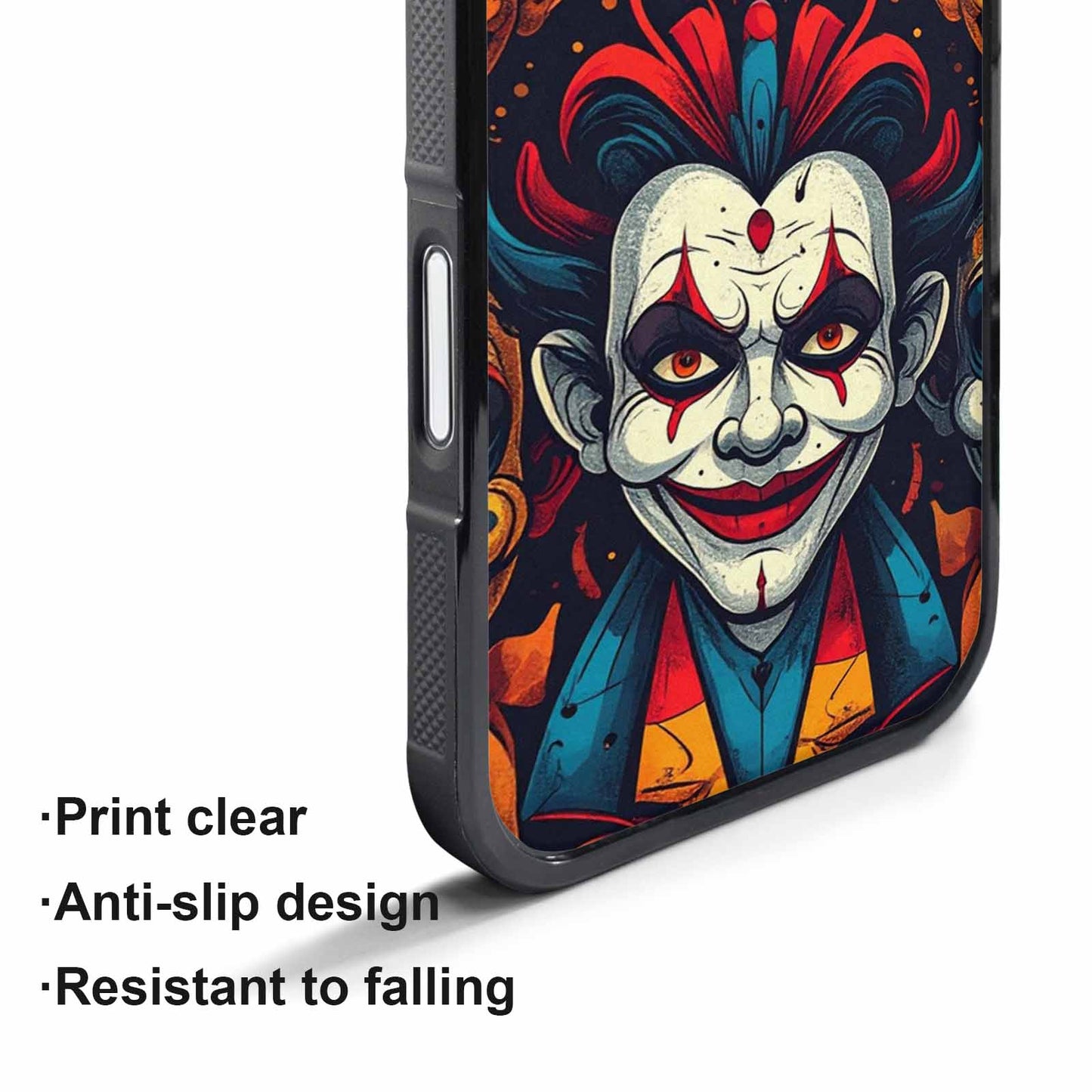 iPhone 17 Pro Case — Evil Circus Heads Faces Overlapping Cartoon, Customized Protective Case