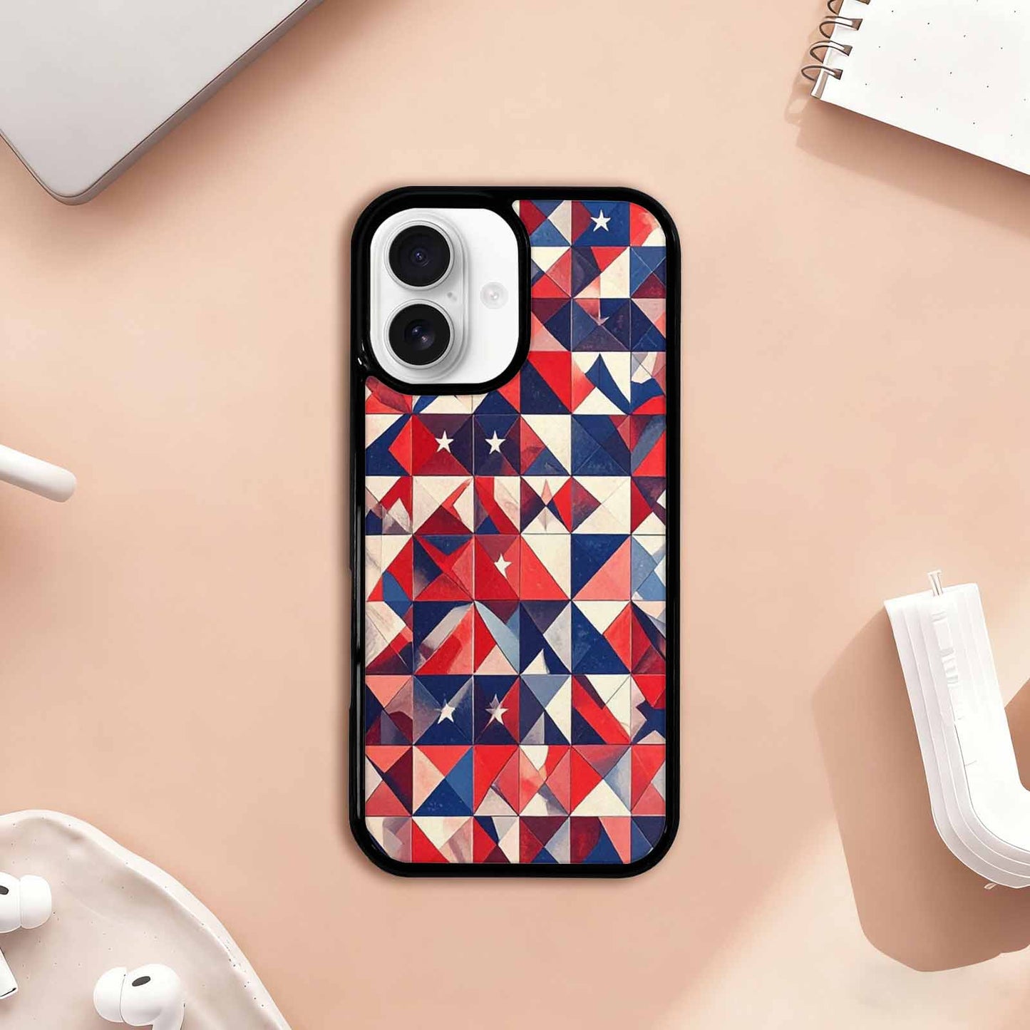 iPhone 17 Case — Small American Flag Stars Galaxy Space, Custom Art Phone Cover