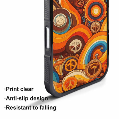 iPhone 17 Pro Case — Small Groovy Peace Sign Swirl Original, Personalized Phone Case