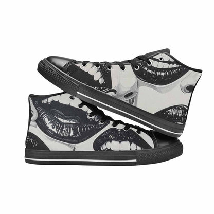 MEN'S Googly Cartoon Mouths High Top Canvas Aesthetic Custom Shoes
