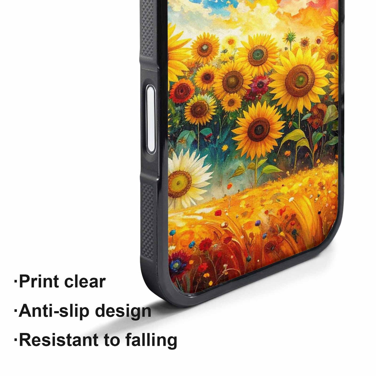 iPhone 17 Pro Max Case — Impressionist Sunflower Brushstroke Pattern Floral, Unique Phone Case Design