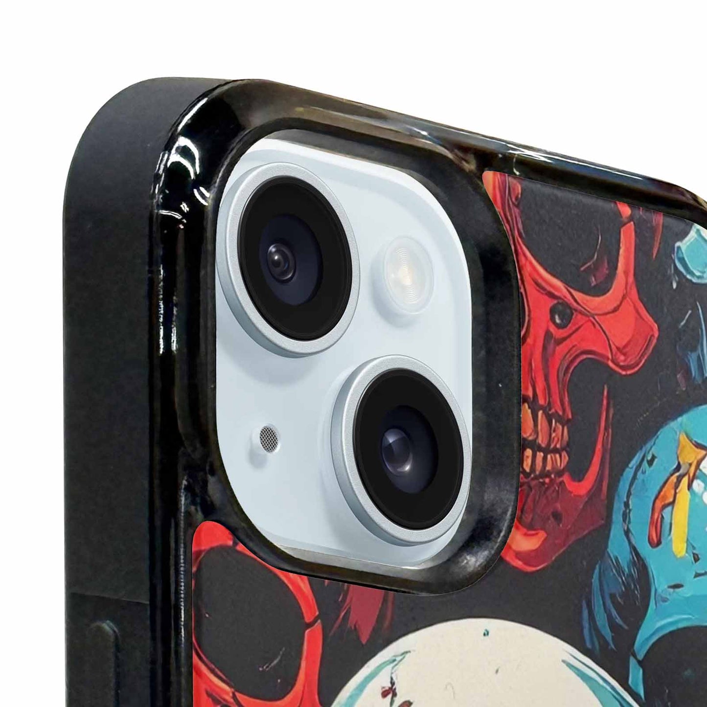 iPhone 15 Case — Many Of Skulls Collage Overlapping Art, Custom Made Phone Cover
