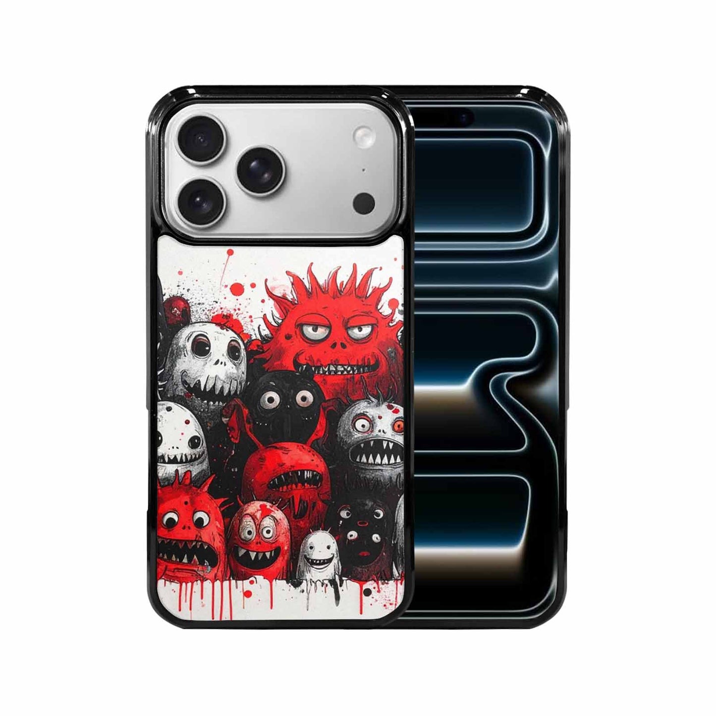 iPhone 17 Pro Max Case — Black &amp; Red Ink Cartoon Cute, Custom Made Phone Cover