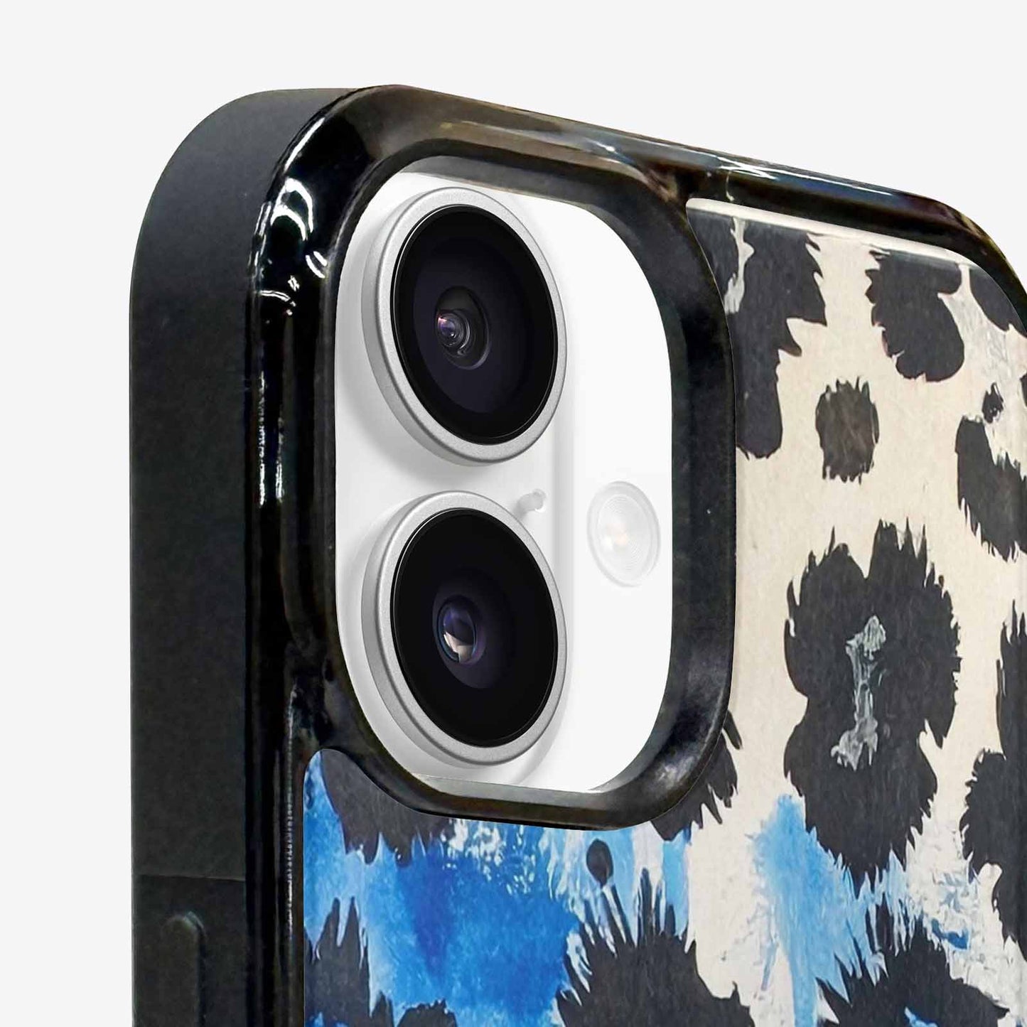 iPhone 16 Plus Case — Animal Print Black Blue Ink Animal, Custom Art Phone Cover
