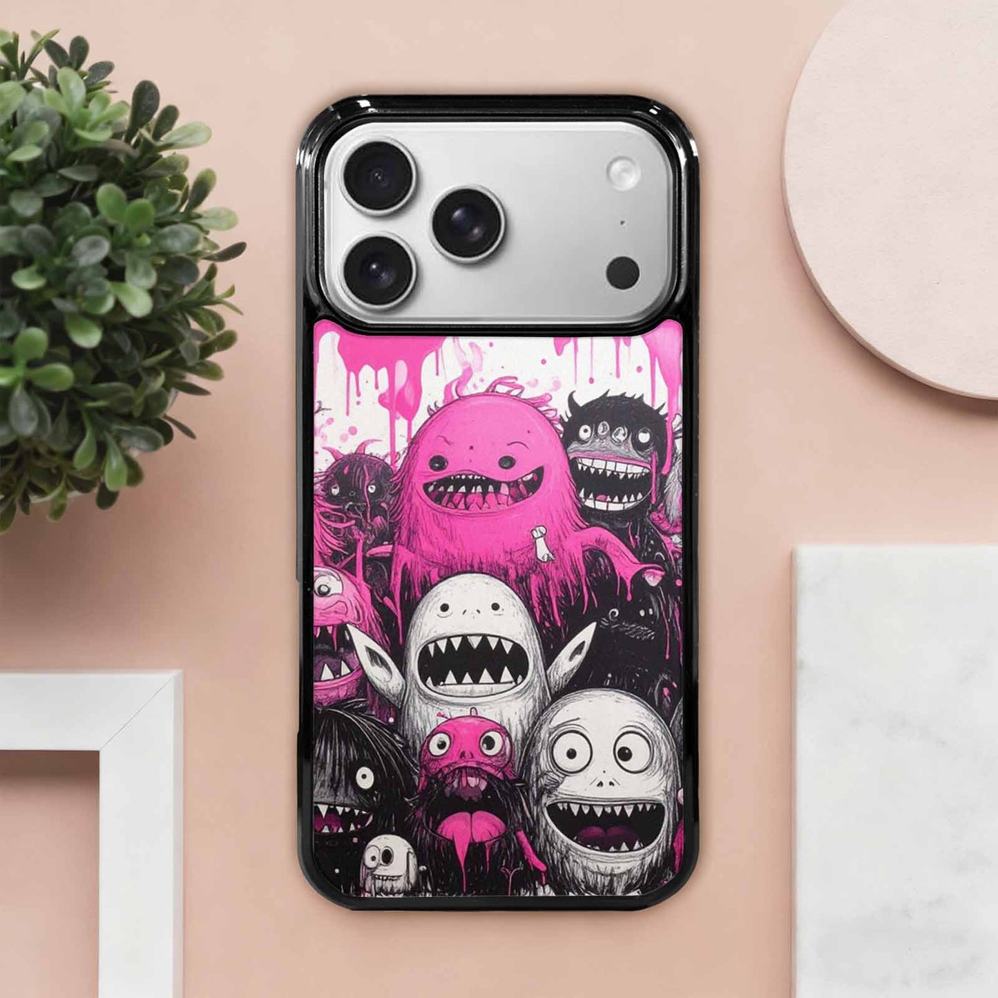 iPhone 17 Pro Max Case — Monsters (general) Black &amp; Cartoon Cute, Unique Phone Case Design
