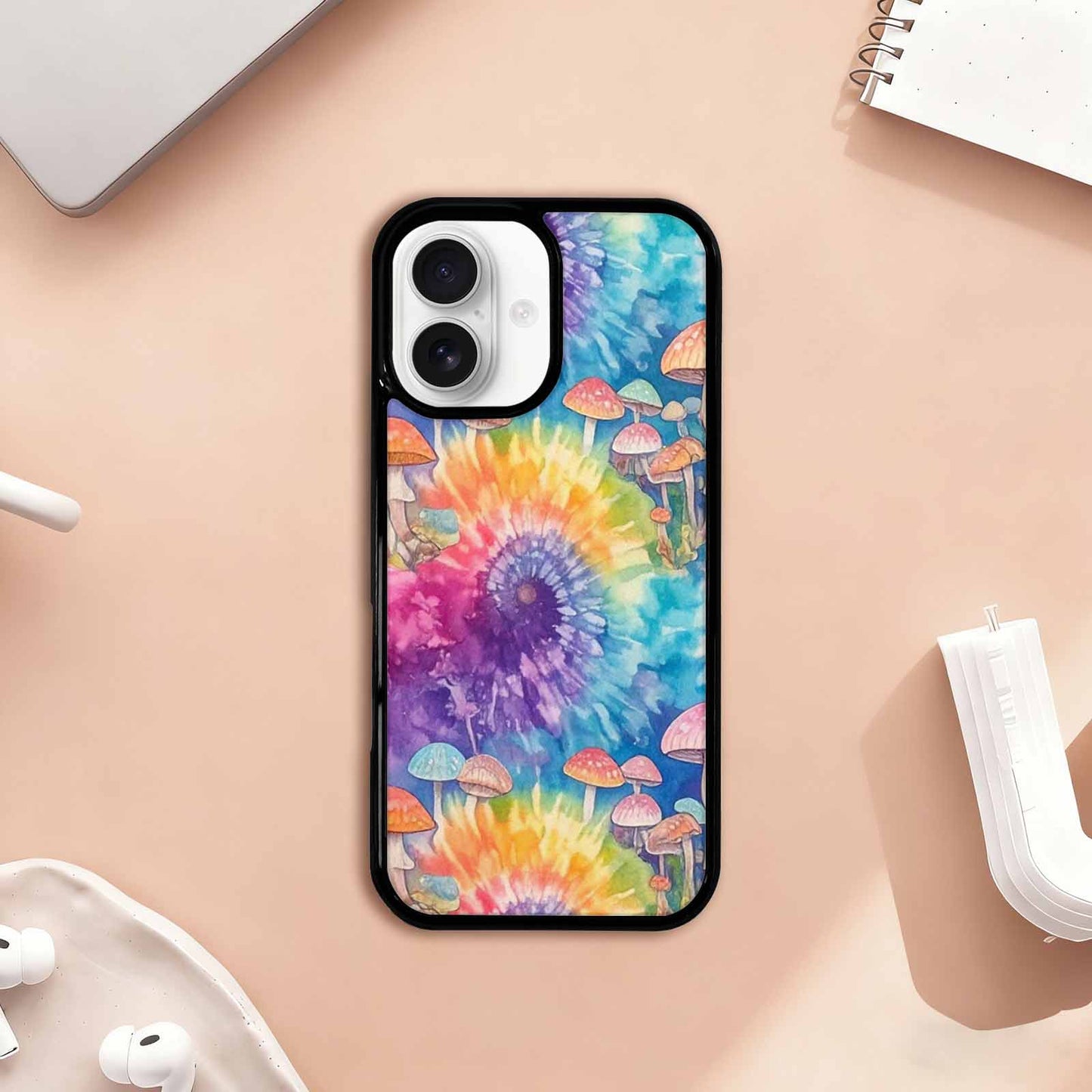 iPhone 17 Case — Mushrooms Tie Dyemushrooms Pat Tie Dye, Custom Print Case Cover