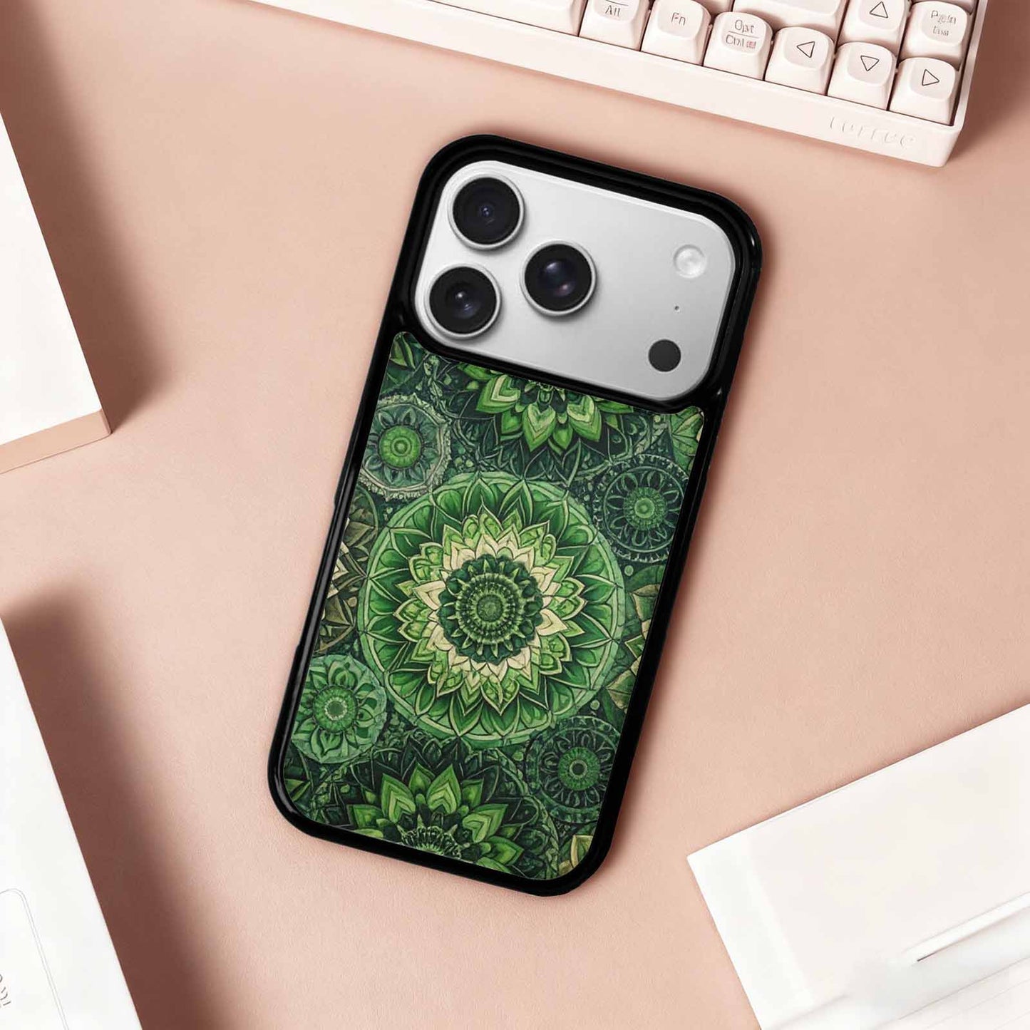 iPhone 17 Pro Case — Small Mandala Pattern Randomly Varying Floral, Custom Printed Phone Case