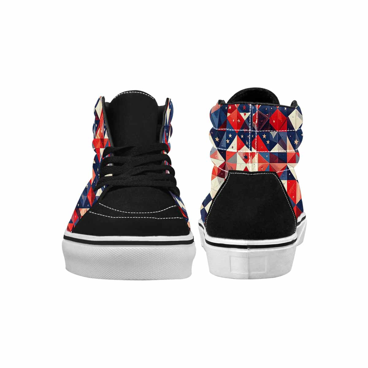 MEN'S American Flag Stars High Top Canvas Neon Fantasy Custom Shoes