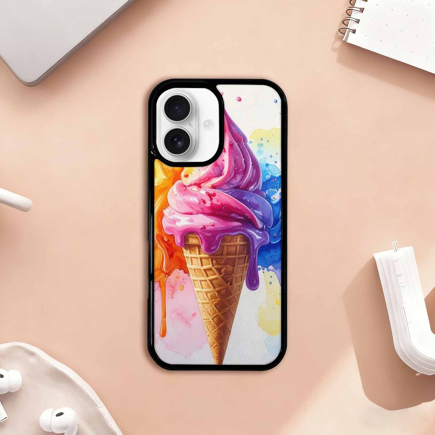 iPhone 17 Case — Melting Icecream Edge To Original Art, Custom Made Phone Cover