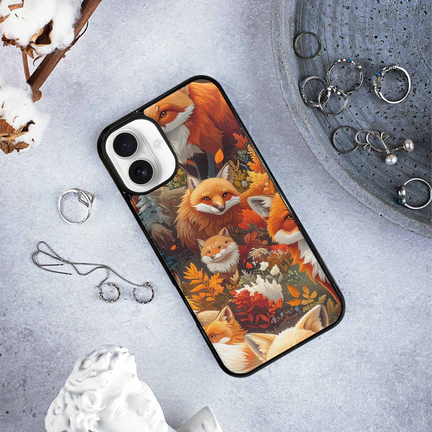 iPhone 16 Plus Case — Fox Forest Fox Forest Pattern Hundreds, Custom Art Phone Cover