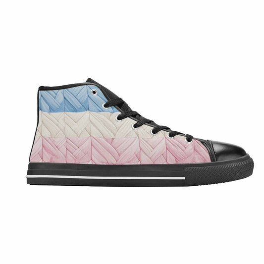 MEN'S Transgender Flag Color High Top Canvas Aesthetic Custom Sneakers