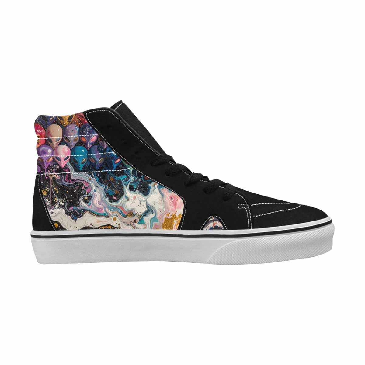 MEN'S Aliens  Marble Aliens High Top Canvas Grunge Shoes