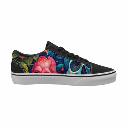 WOMEN'S Skulls  Botanical Skulls Lace-Up Canvas Cottagecore Custom Sneakers