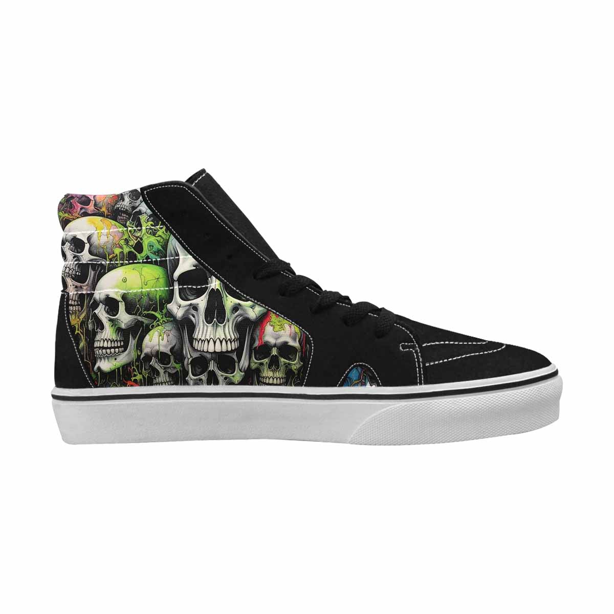 MEN'S Rainbow From Skull S High Top Canvas Kaleidoscope Custom Sneakers