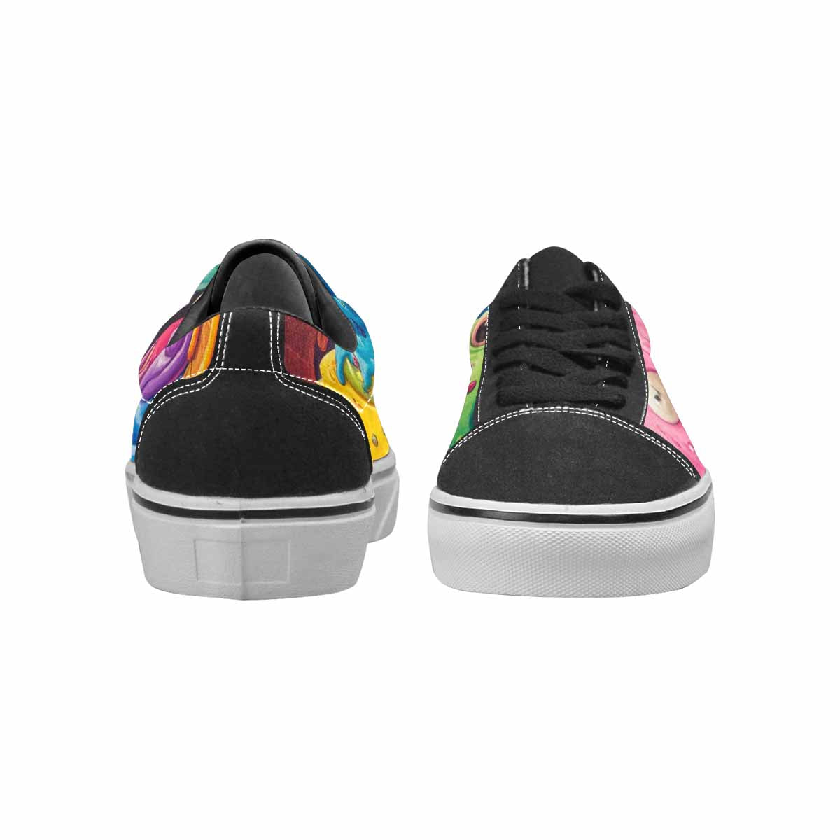 WOMEN'S Melting Ice Cream Monster Lace-Up Canvas Kaleidoscope Custom Sneakers