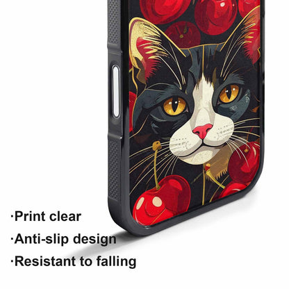 iPhone 17 Pro Max Case — Retro Cherry Cat Retro Vintage, Original Design Phone Case