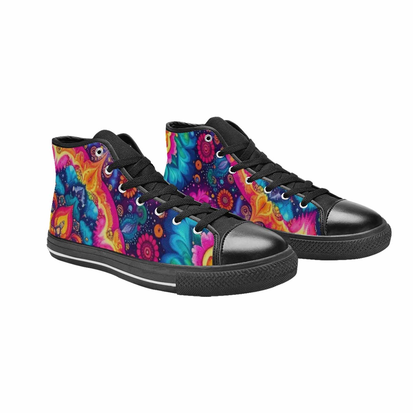 WOMEN'S Tie Dye Mandala High Top Canvas Cottagecore Shoes