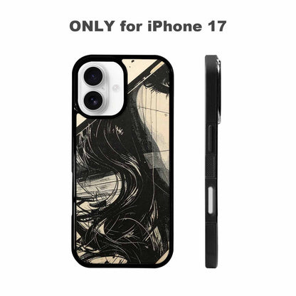 iPhone 17 Case — Black And White Solid Retro Vintage, Personalized Phone Case